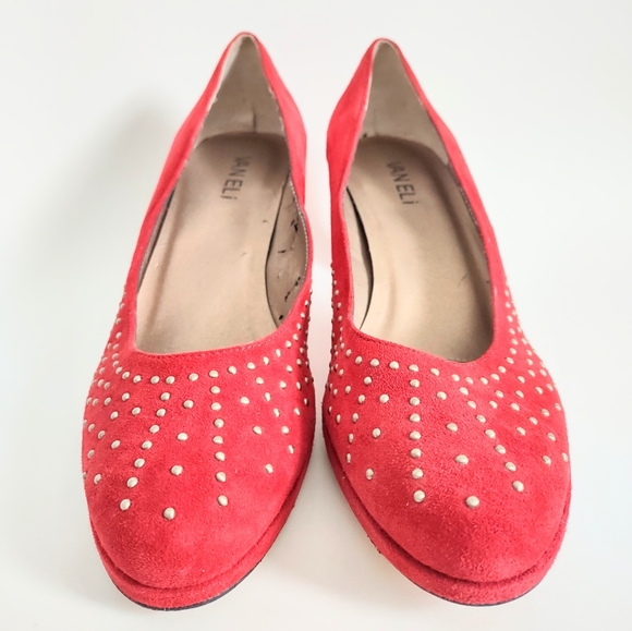 Vaneli Women's Burnt Orange Genuine Suede Leather Platform Stacked Heel Size 9 N - Picture 2 of 10